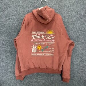 Dandy Worldwide Hoodie Large Pink Thank You For Being A Friend Pullover NEW